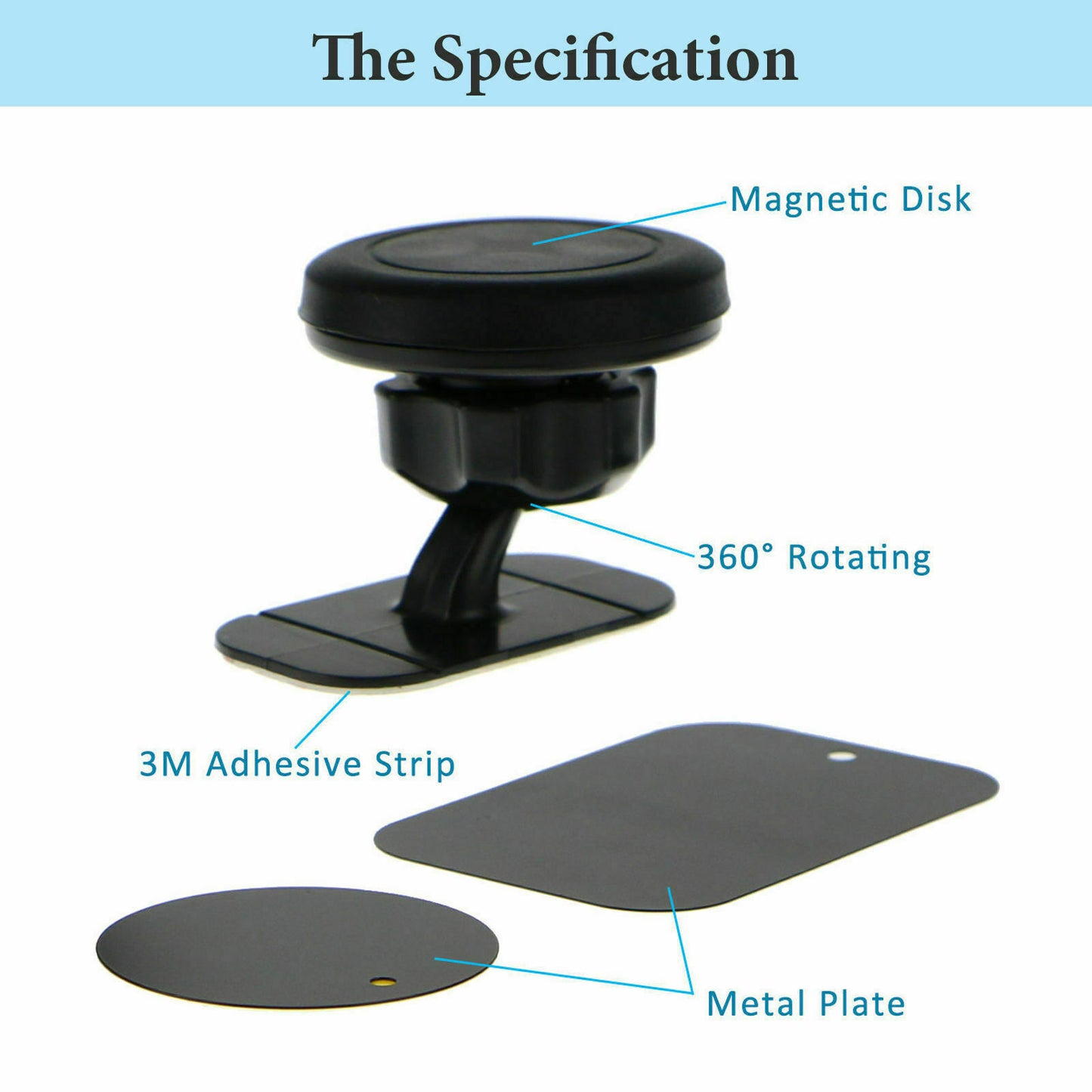 Universal 360° Magnetic Car Mount Cell Phone Holder Stand Dashboard for Iphone