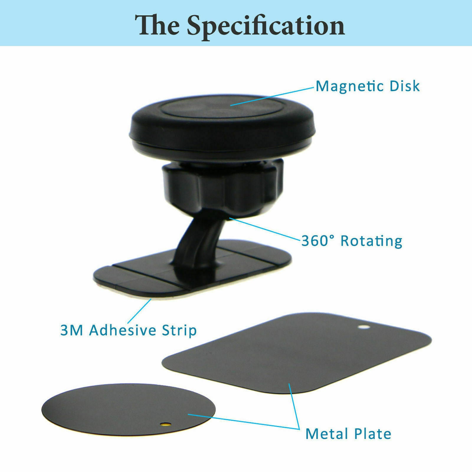Universal 360° Magnetic Car Mount Cell Phone Holder Stand Dashboard for Iphone