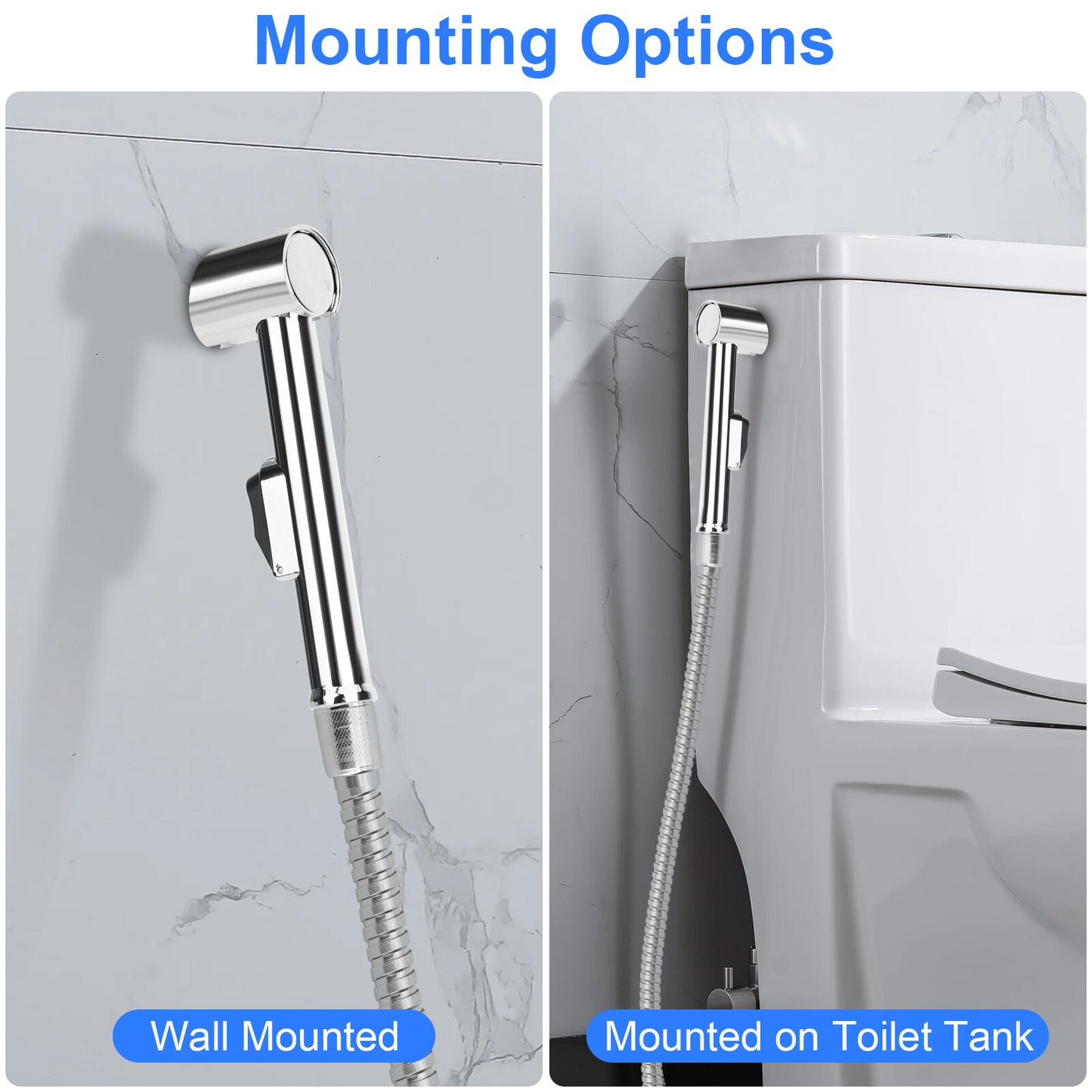 Toilet Bidet Sprayer Kit – Stainless Steel Handheld Shattaf with Adapter Hose