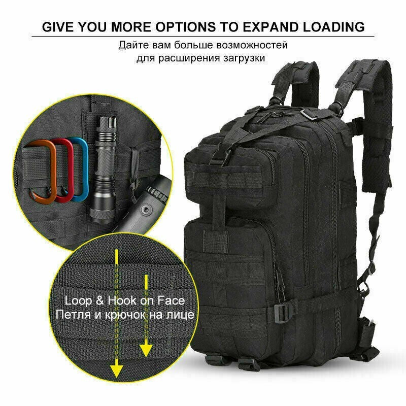 Outdoor Military Bag 30L Tactical Backpack Rucksack Camping Hiking Travel Bag US