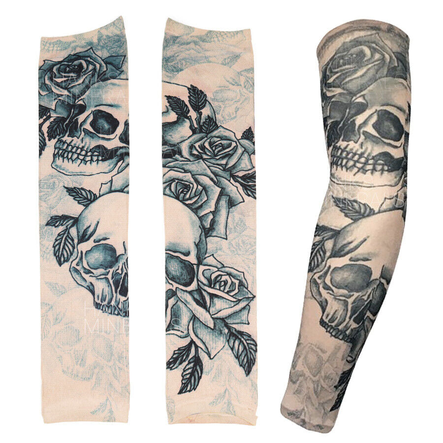 10-Pack Temporary Tattoo Sleeves Body Art Cooling Fake Slip on Arm Sun Protector