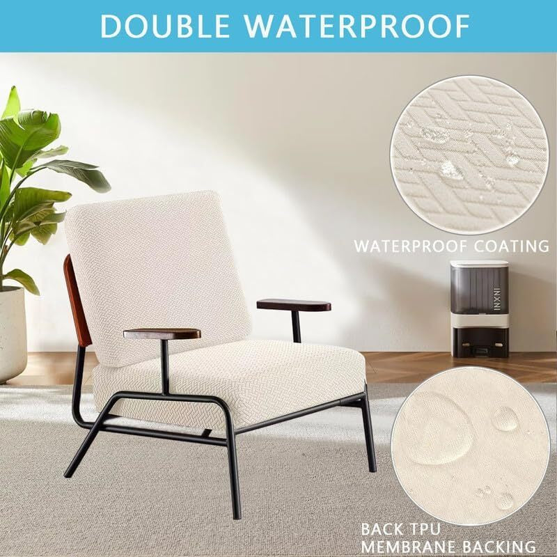2pcs 100% Waterproof Patio Stretch Sofa Cushion Covers Outdoor Chair Cushion Covers