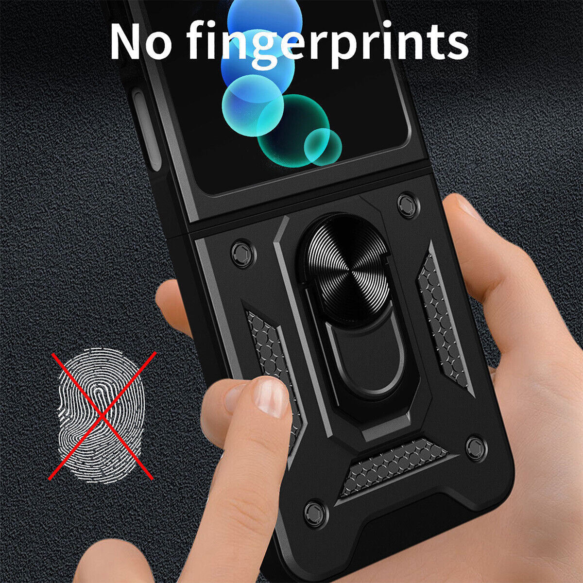 Shockproof Case For Samsung Galaxy Z Flip6 Flip5 4 Case Shockproof Stand Slide Camera Ring Cover