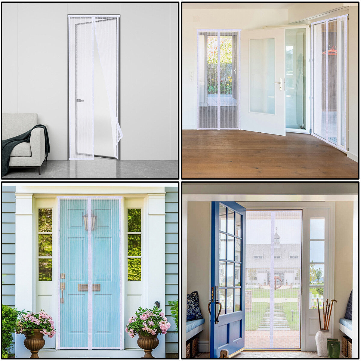 Magnetic Screen Door Mesh Curtain Heavy Duty Mosquito Net Bug Hands Free Closer