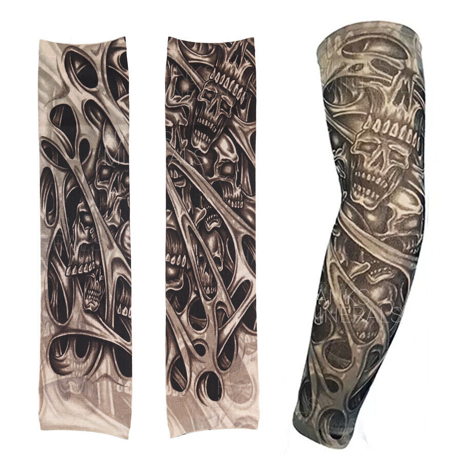 10-Pack Temporary Tattoo Sleeves Body Art Cooling Fake Slip on Arm Sun Protector