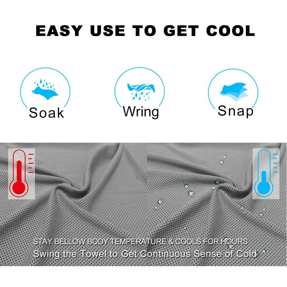 2PCS Cooling Towel – Instant Cooling, Lightweight & Reusable Cooling Towel Ice Towel Neck Wrap for Sports Running Jogging Gym Chilly