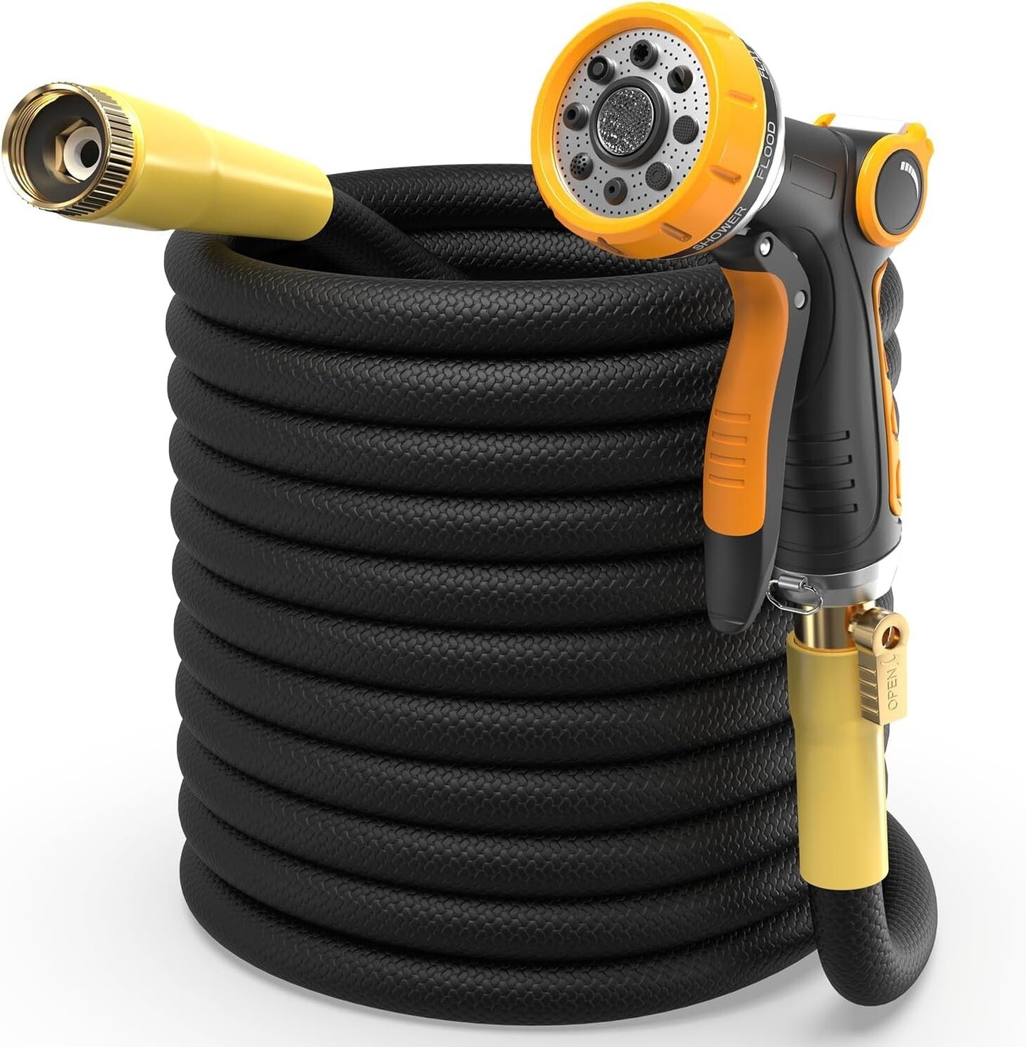 50FT Garden Hose with Sprayer Custom Length No Kink Leakproof Sprayer