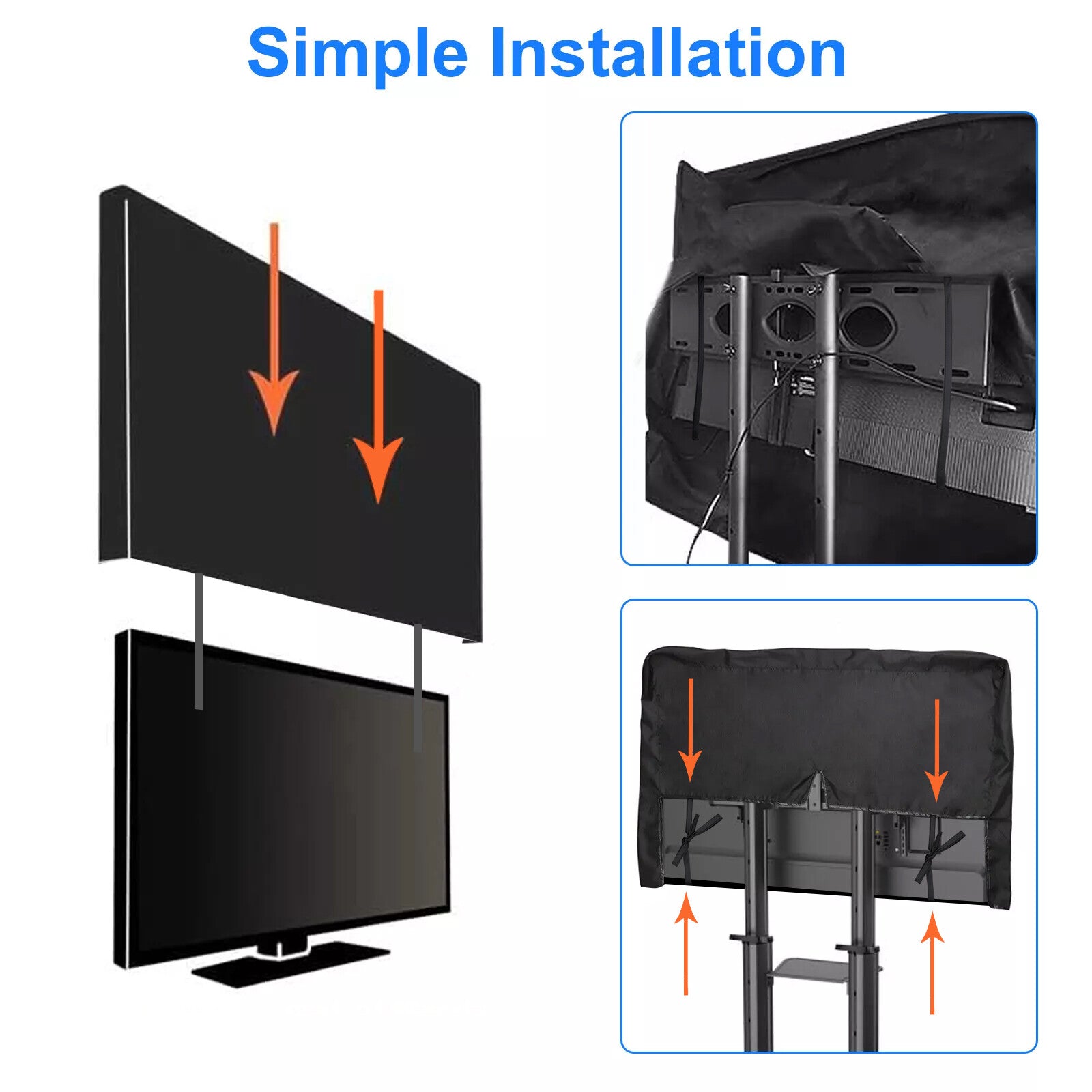 55-58 Inch Outdoor TV Cover Fitted Waterproof Weatherproof Television Protector