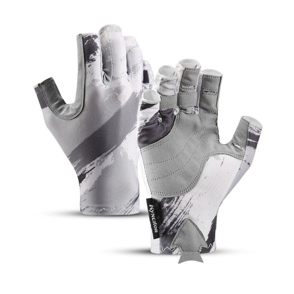  Fishing Gloves UV Sun Protection Gloves Fingerless Gloves for Men Women UPF50+