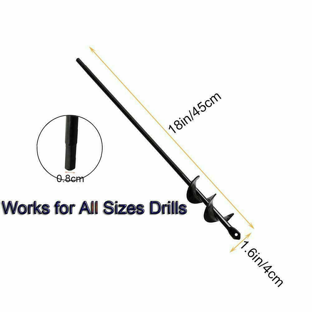 18" Planting Auger Spiral Hole Drill Bit Garden Soil Yard Earth Bulb Hole Digger