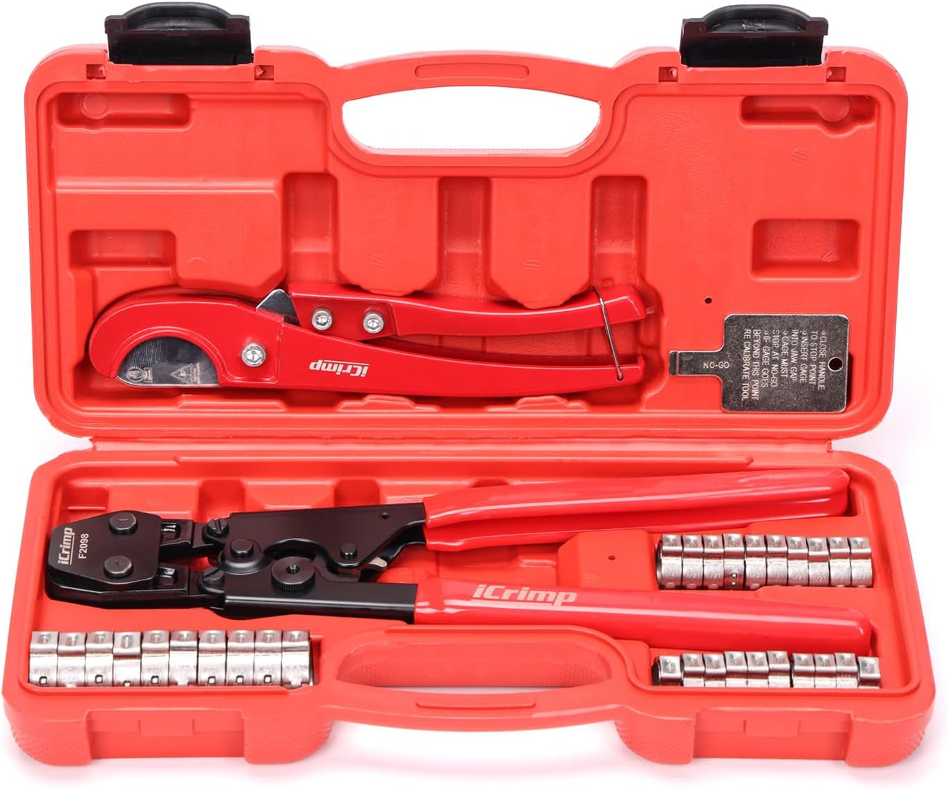 PEX Pipe Clamp Crimping Tool Kit Cinch Crimper Tool for Stainless Steel Clamps from 3/8-inch to 1-inch