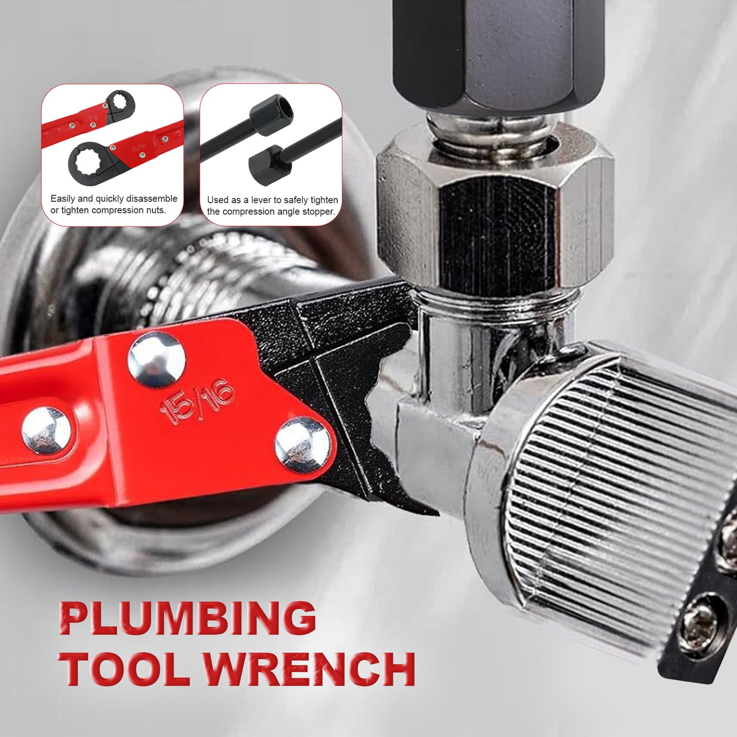 Angle Stop Wrench Kit – Multi-Function Plumbing Tool for Valve & Supply Line Removal