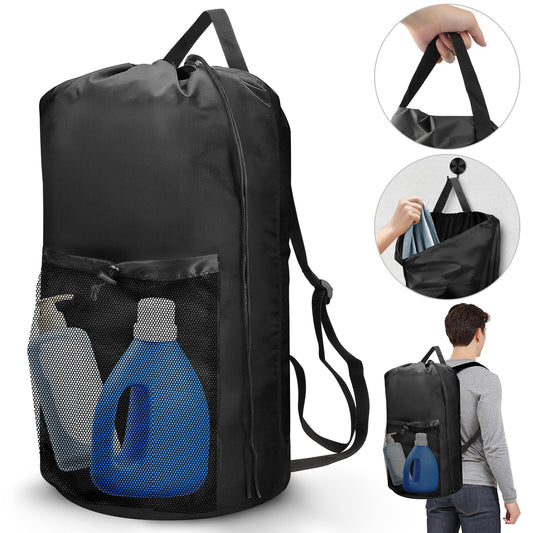 Heavy Duty Laundry Backpack Bag, Clothes Hamper for College Travel Laundromat