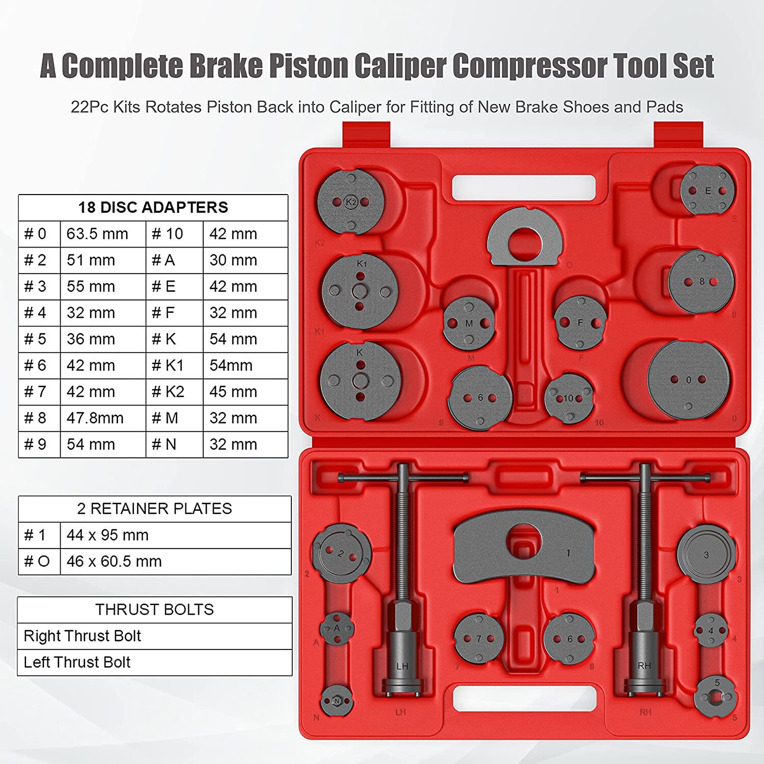 Universal Brake Caliper Rewind Tool Set (27pcs) – Wind Back & Reset Kit