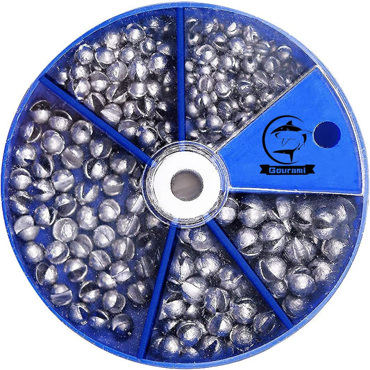 230pcs Fishing Weights Sinkers Lead Split Shot Weights,Removable Round Fishing Sinkers