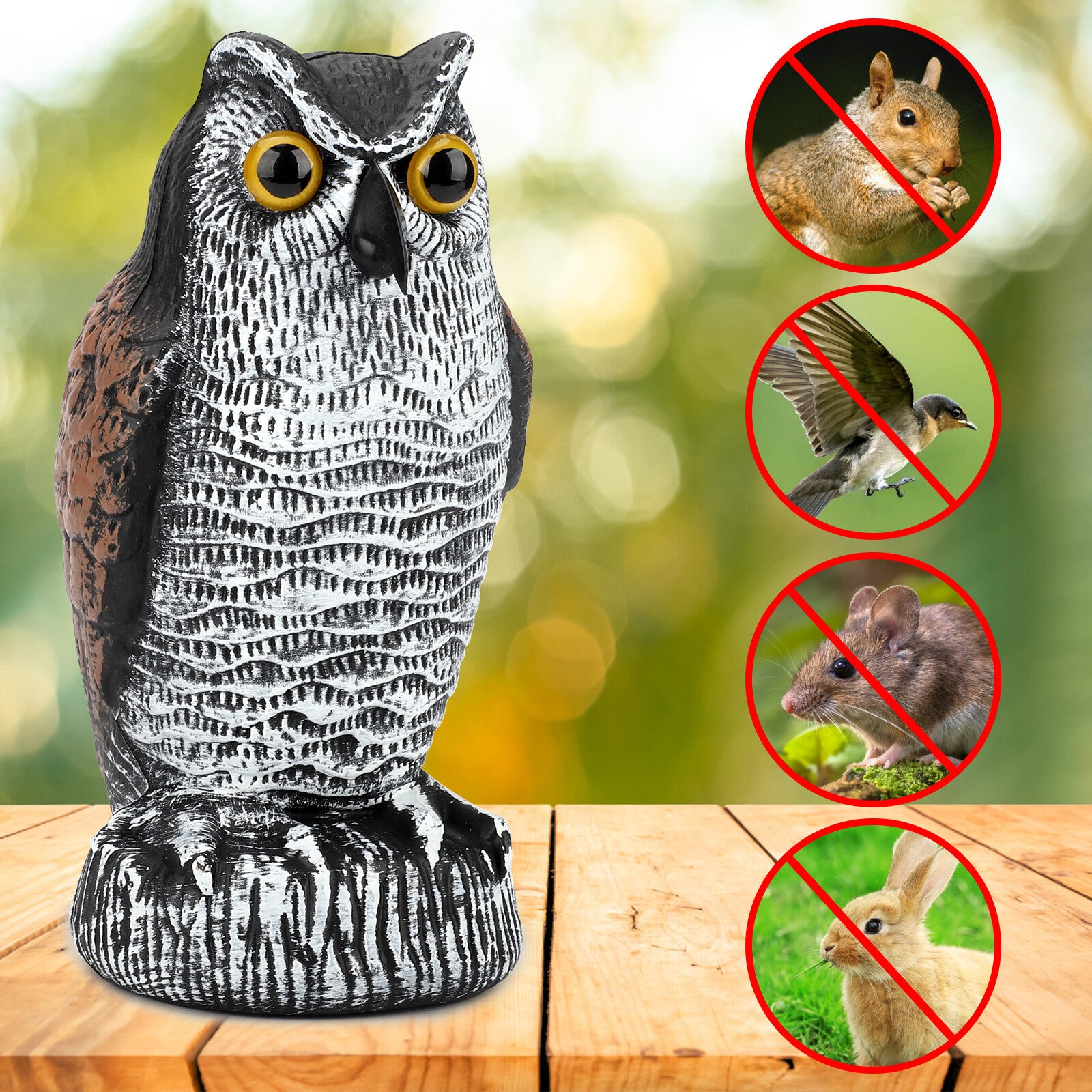 Owl Garden Statue Decoy – Outdoor Yard Decoration Bird Scare Figure