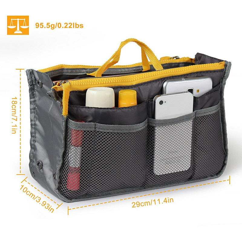 Women Travel Insert Handbag Purse Large Liner Tidy Organizer Makeup Bag Case US