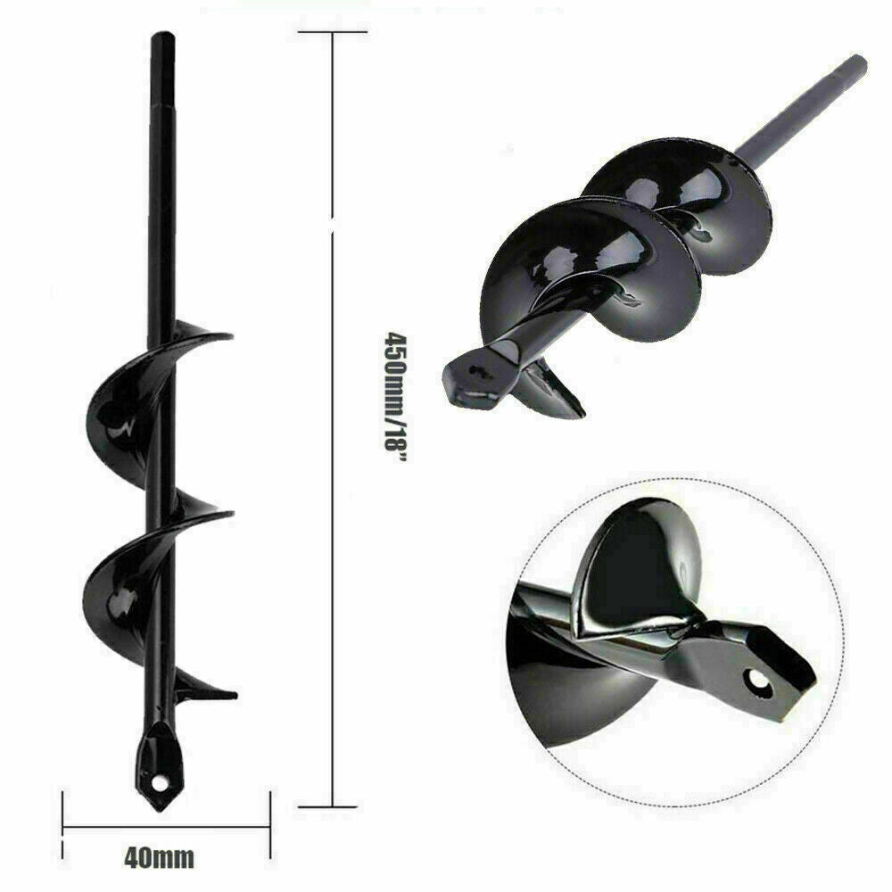18" Planting Auger Spiral Hole Drill Bit Garden Yard Bulb Earth Planter Tool