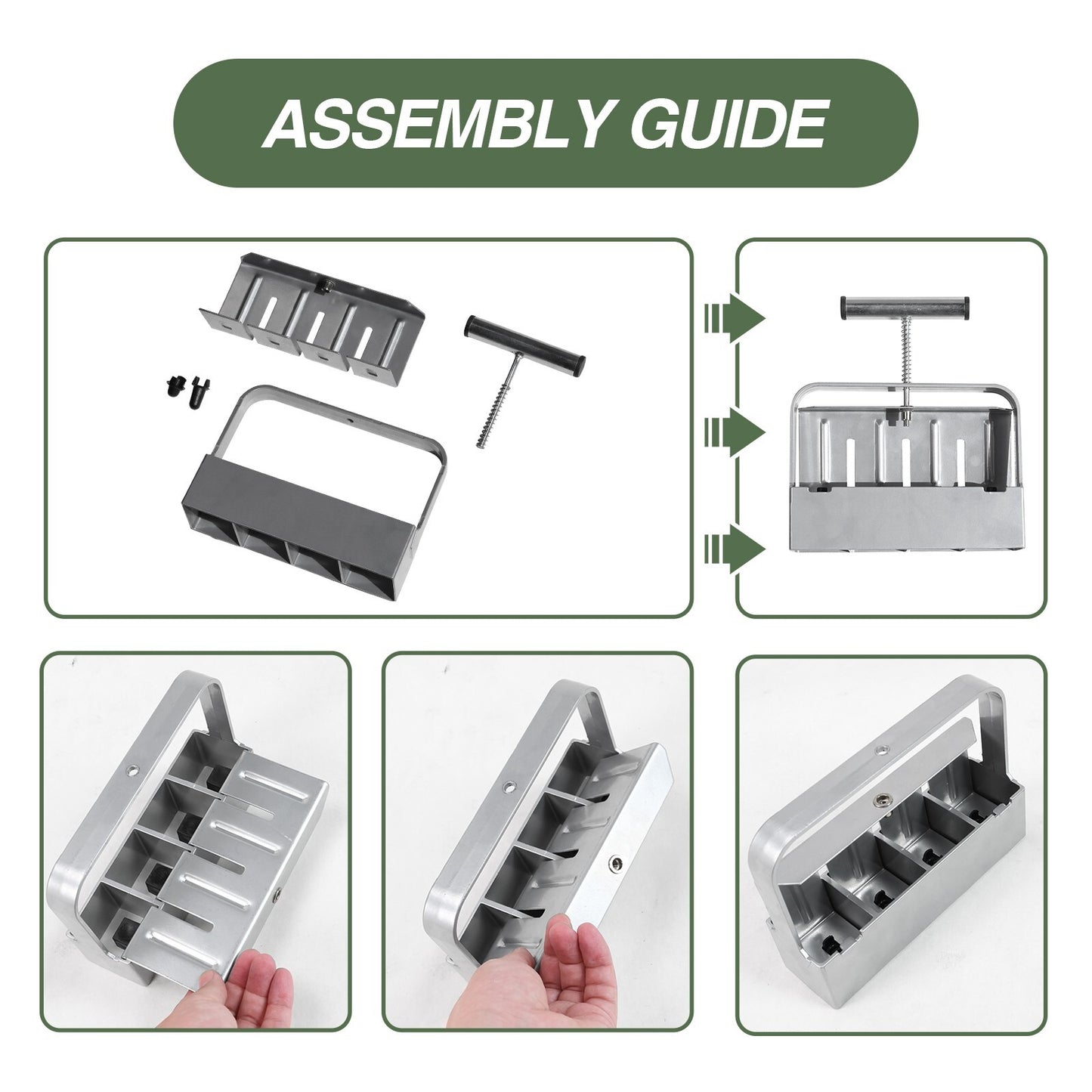 2" Metal Soil Block Maker Soil Blocker Set Mold Seedling Feeder for Seed Starter
