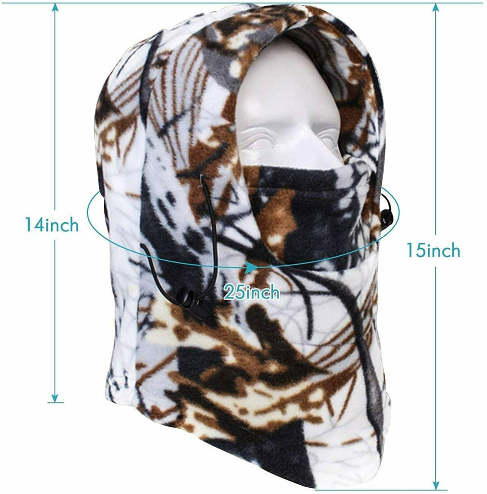 Camo Windproof Fleece Neck Warm Balaclava Ski Full Face Mask for Cold Weather