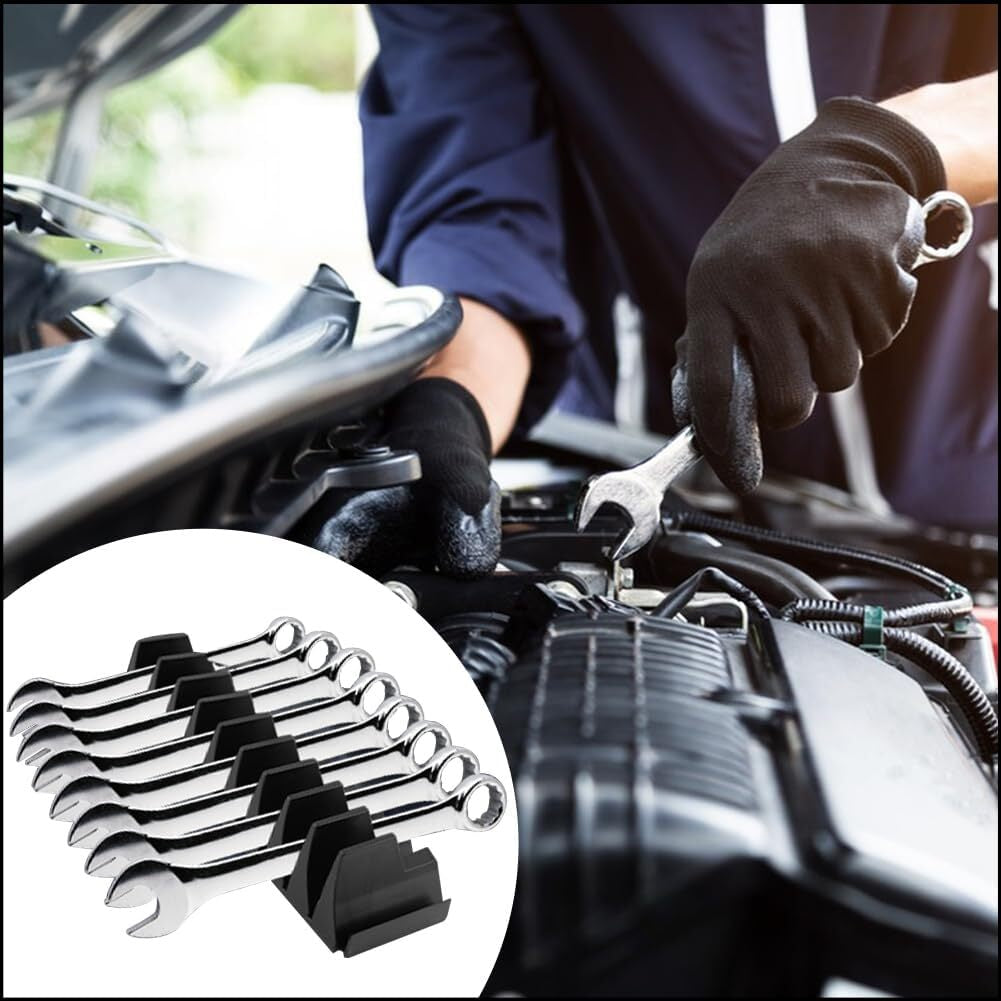 40X Magnetic Modular Wrench Organizer Compact Tool Storage Slots Hold Tools SAE