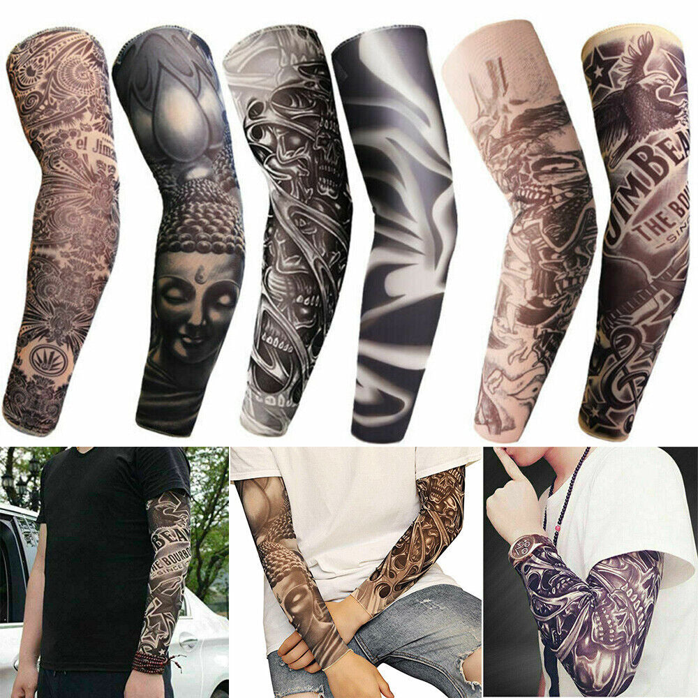 6 Pcs Cooling Arm Sleeves Outdoor Sport UV Sun Protection Arm Cover Tattoo Art