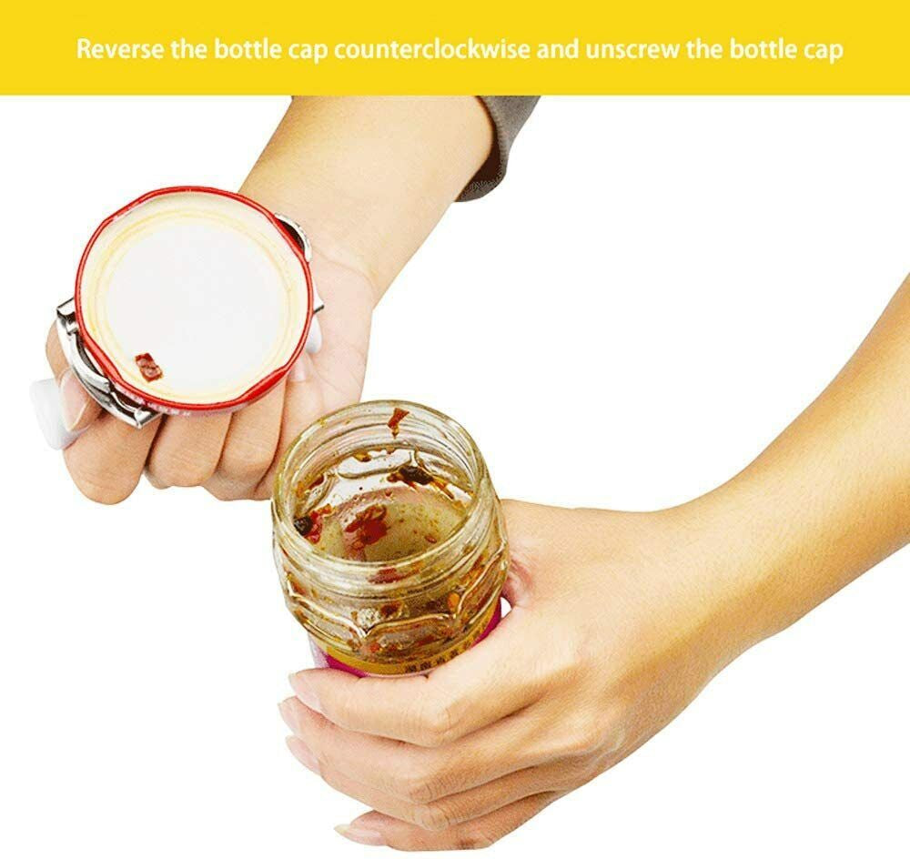 Jar Lid Bottle Opener Can Adjustable Remover Stainless Steel Twist off Grip Easy