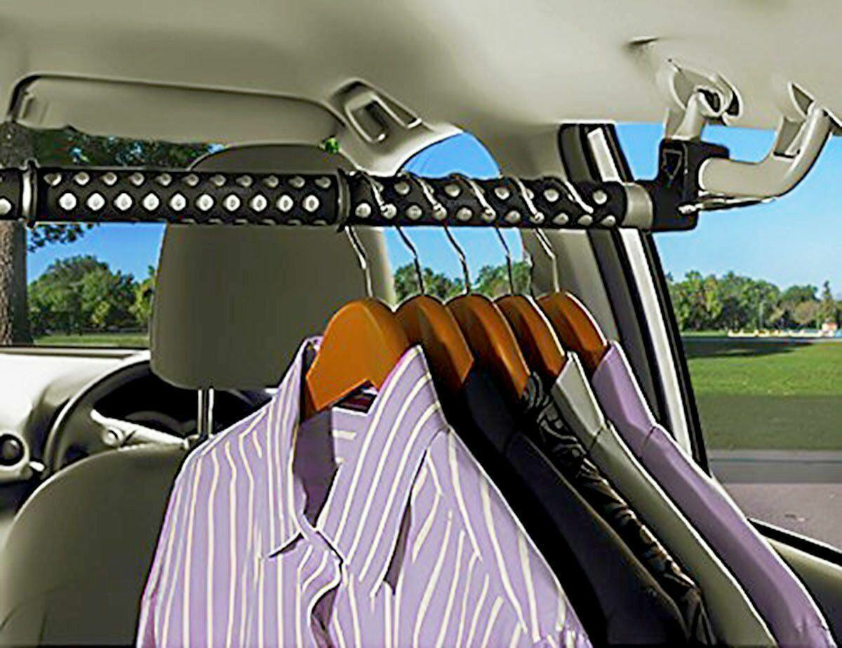 Expandable Car Clothes Hanger Clothing Rod Bar Garment Rack Holder for Car