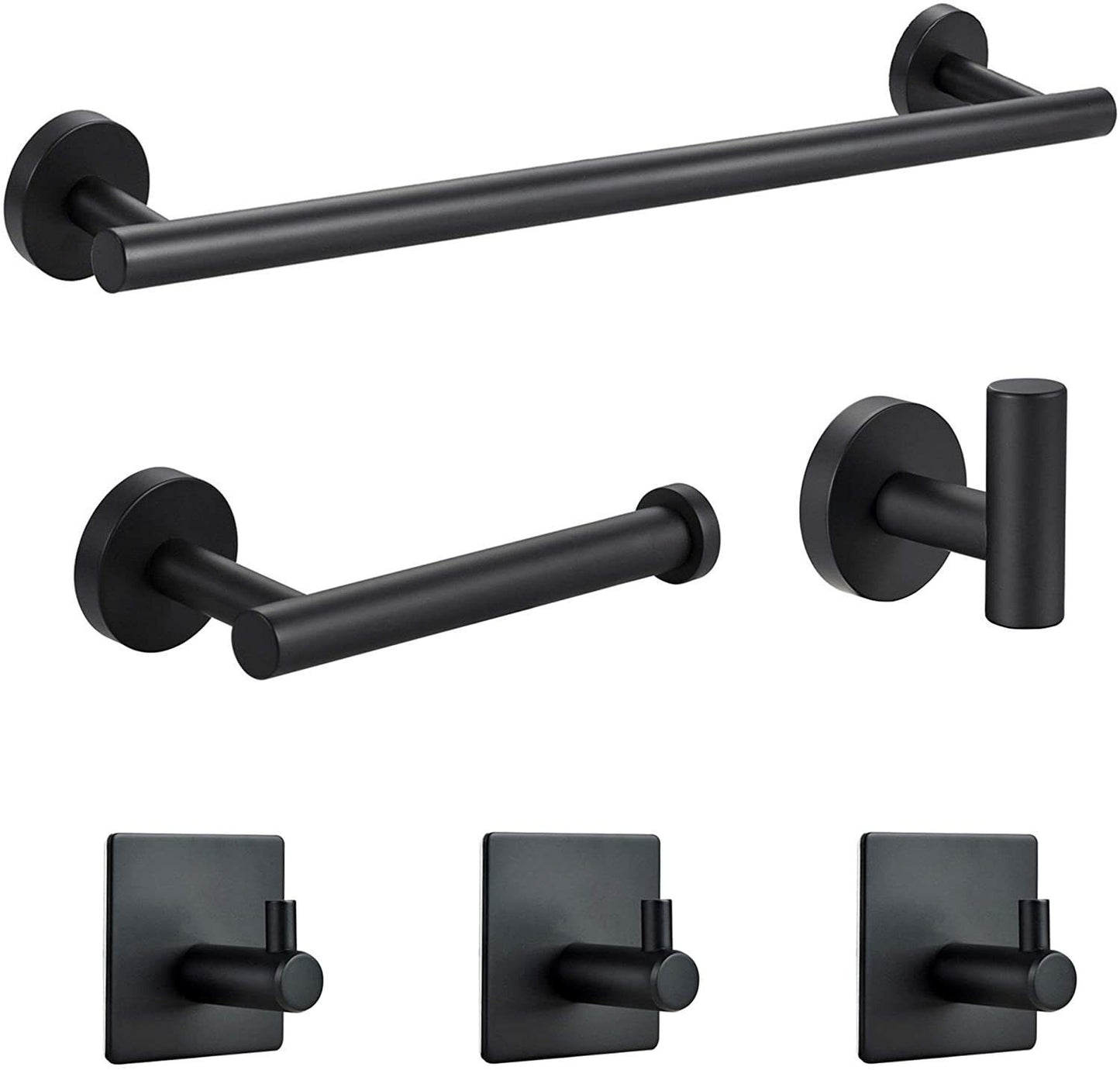 6 PCS Bathroom Hardware Set Matte Towel Bar Stainless Steel Towel Rack Set