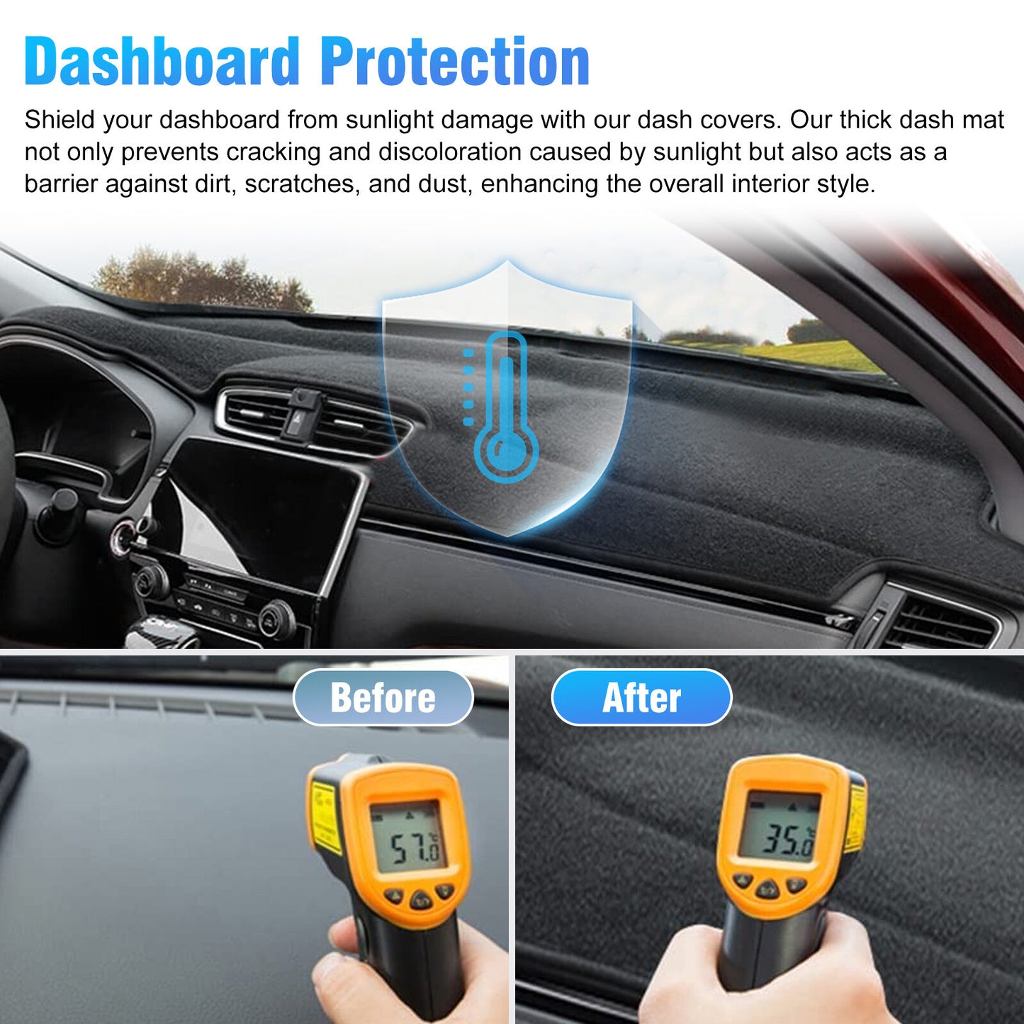 Car Dash Cover Mat Dashboard Pad for Chevy Silverado 1500 2500 Tahoe 2001-2006