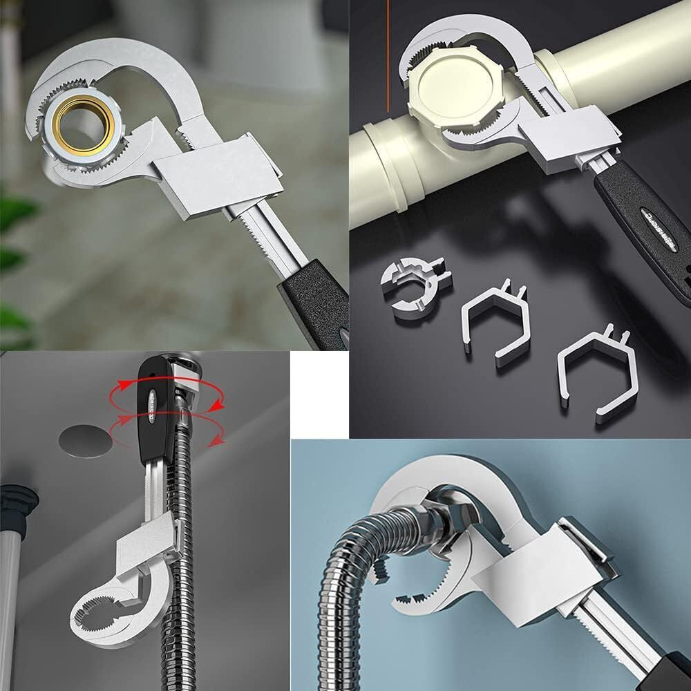 Multifunction Adjustable Double-Ended Wrench WATER PIPE Hand Tools with Box