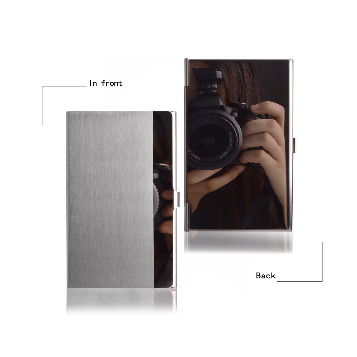 Stainless Steel Card Holder Case Pocket Metal Wallet for Business, ID, Credit