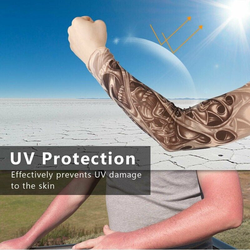 8PC Tattoo Cooling Arm Sleeves Cover Basketball Golf Sport UV Sun Protection
