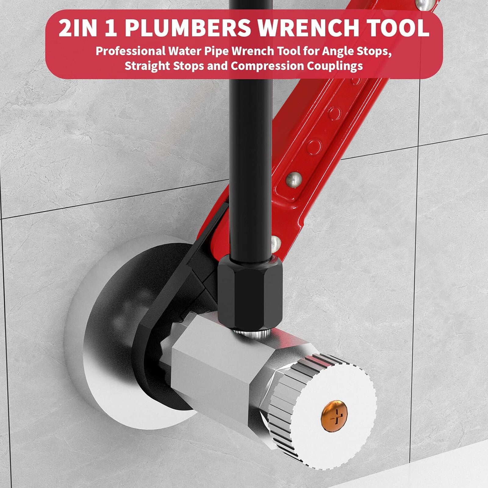 Plumbing Tool Angle Stop Wrench Angle on Wrench Kit Plumbers Wrench Removal Tool