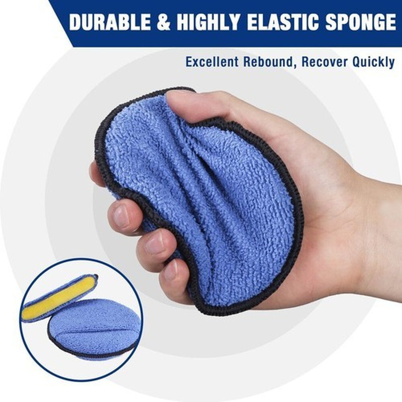 12-Pack Car Wax Applicator Pad with Finger Pocket Lint-Free for Cleaning