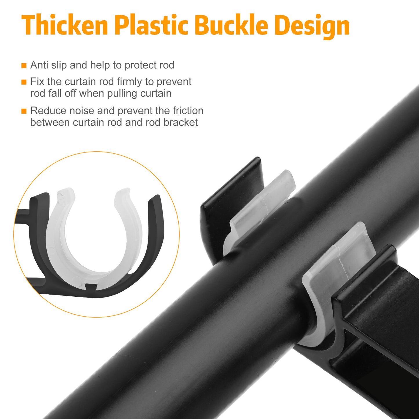 4Pcs Curtain Pole Rod Brackets Window Holder Aluminum Alloy Heavy Duty Hardware