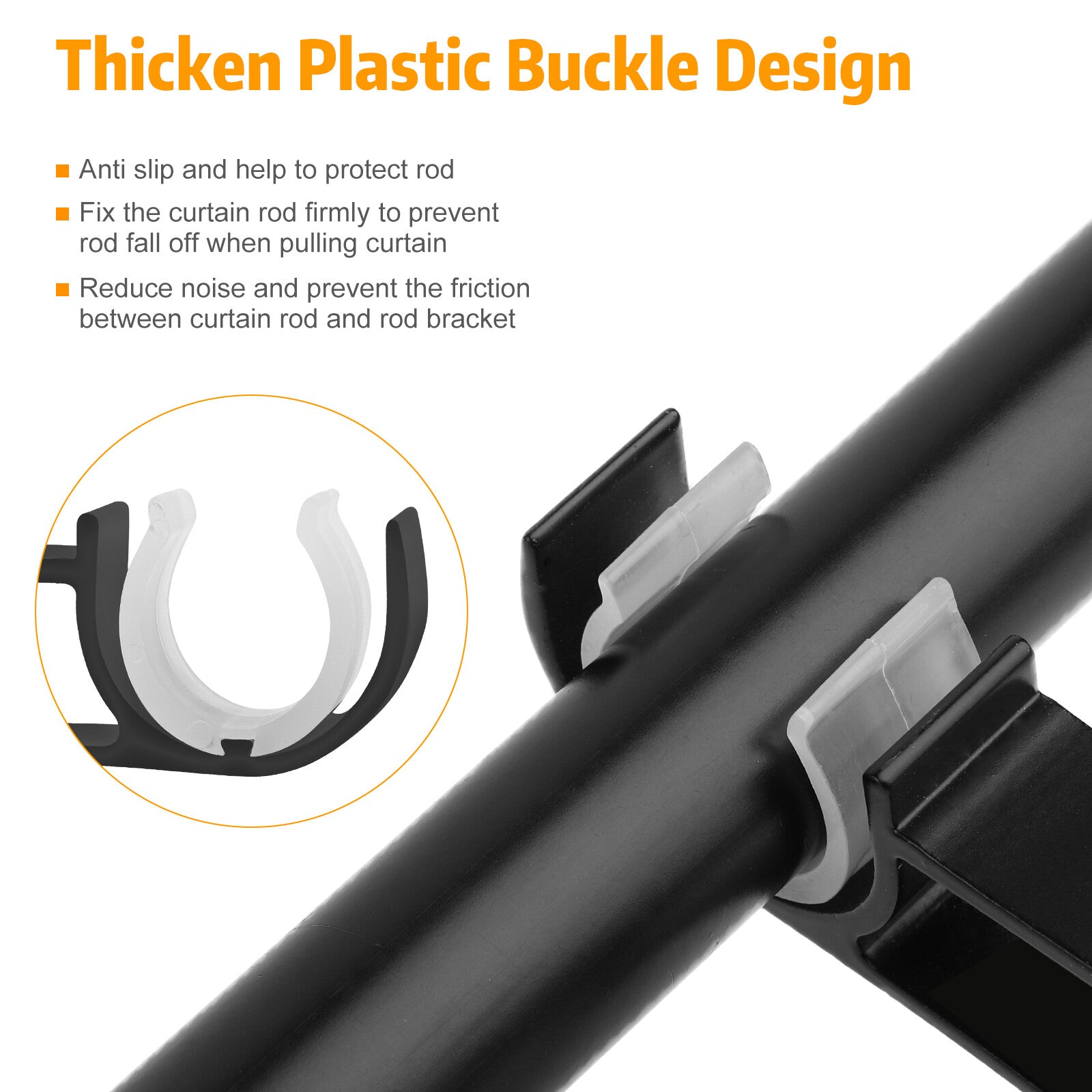 4Pcs Curtain Pole Rod Brackets Window Holder Aluminum Alloy Heavy Duty Hardware
