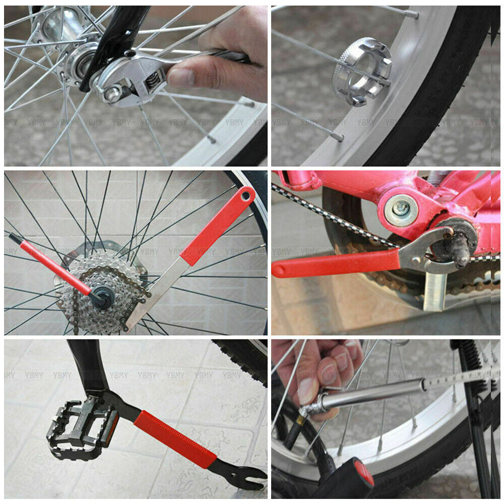 44Pcs Professional Complete Bike Repair Tools Tool Kit Set Home Mechanic Cycling