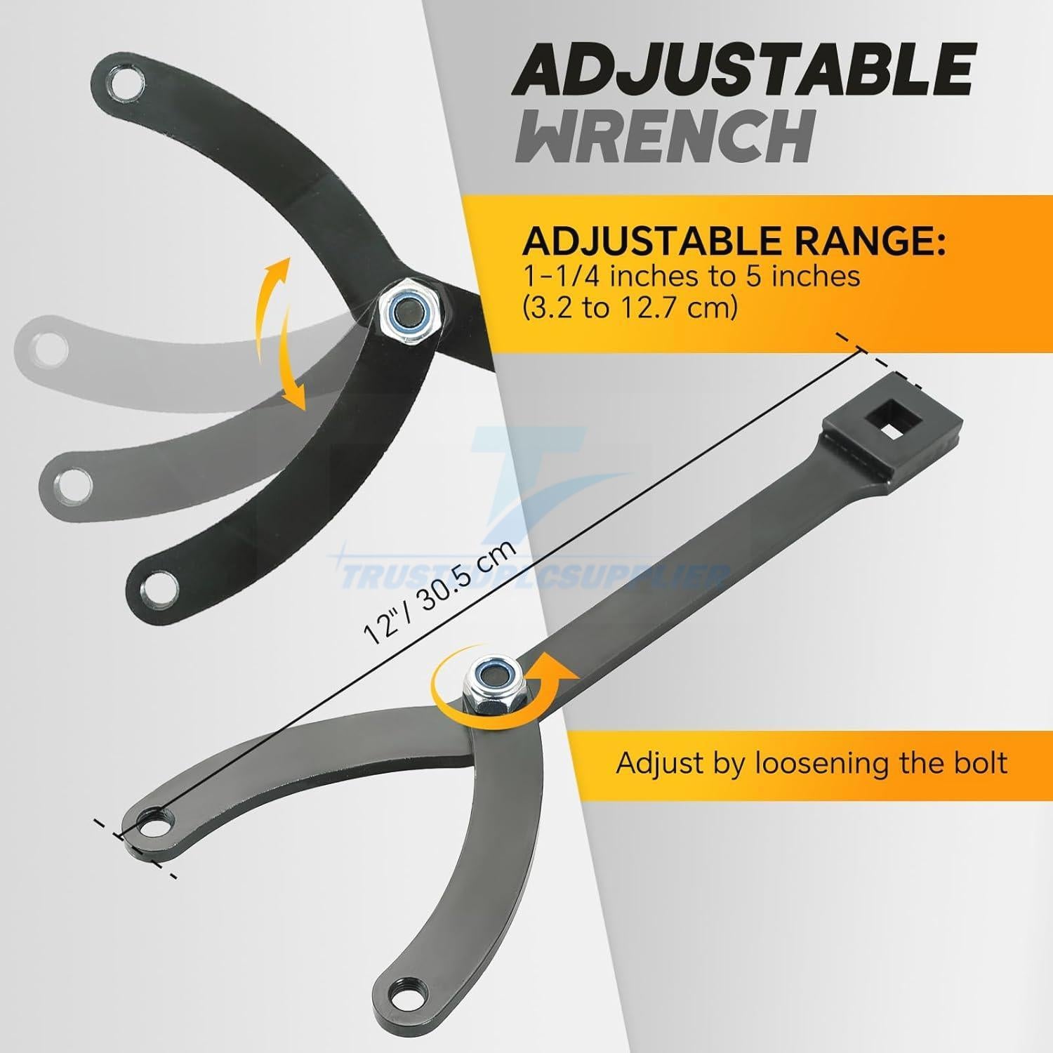 Adjustable Variable Pin Spanner Wrench Tool 1/4In-5In Pulley Puller Remove New