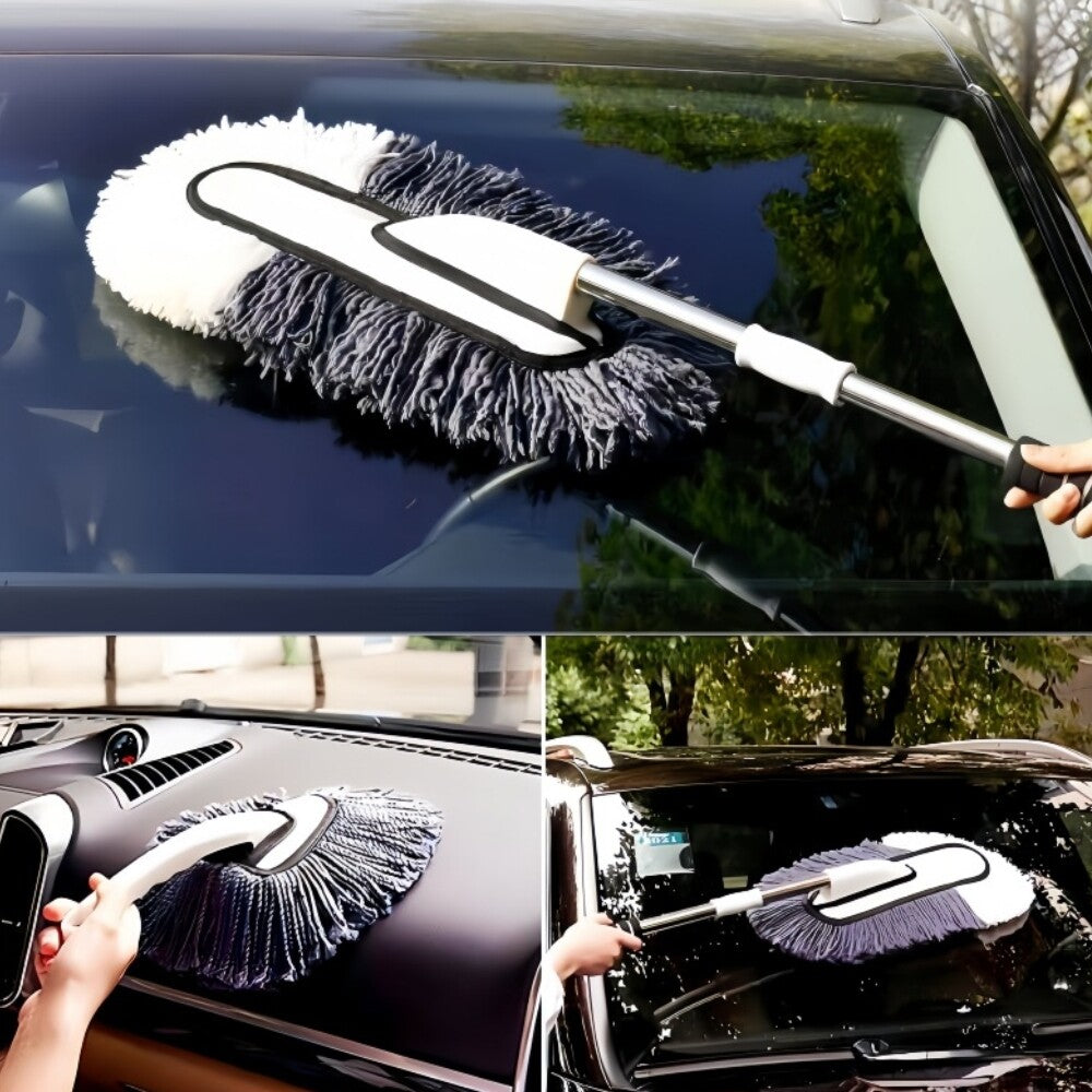 3PCS Microfiber Car Duster Cleaning Brush Exterior Anti-Scratch with Extendable