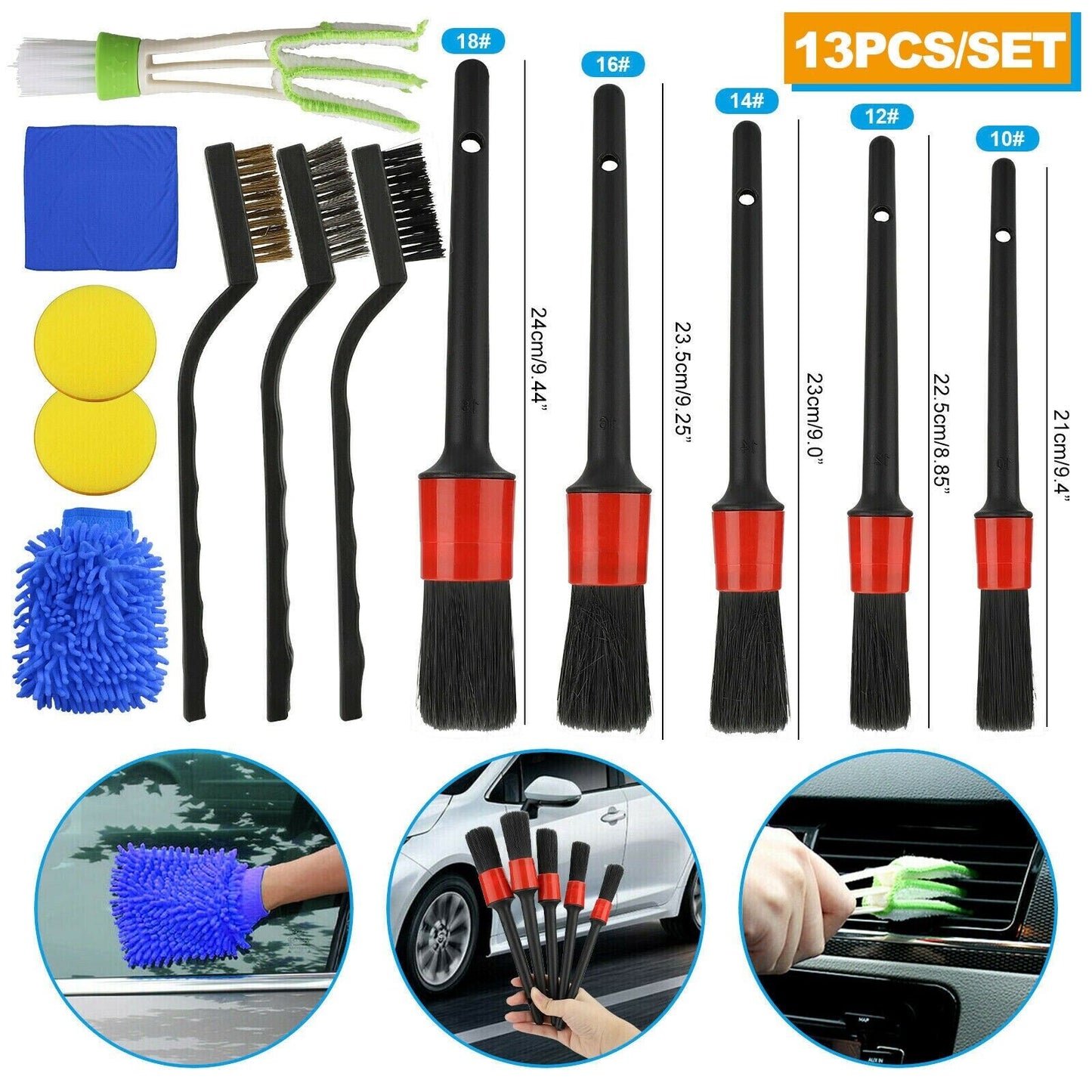 Car Detailing Brush Wash Auto Detailing Cleaning Kit Engine for Wheel Clean Set