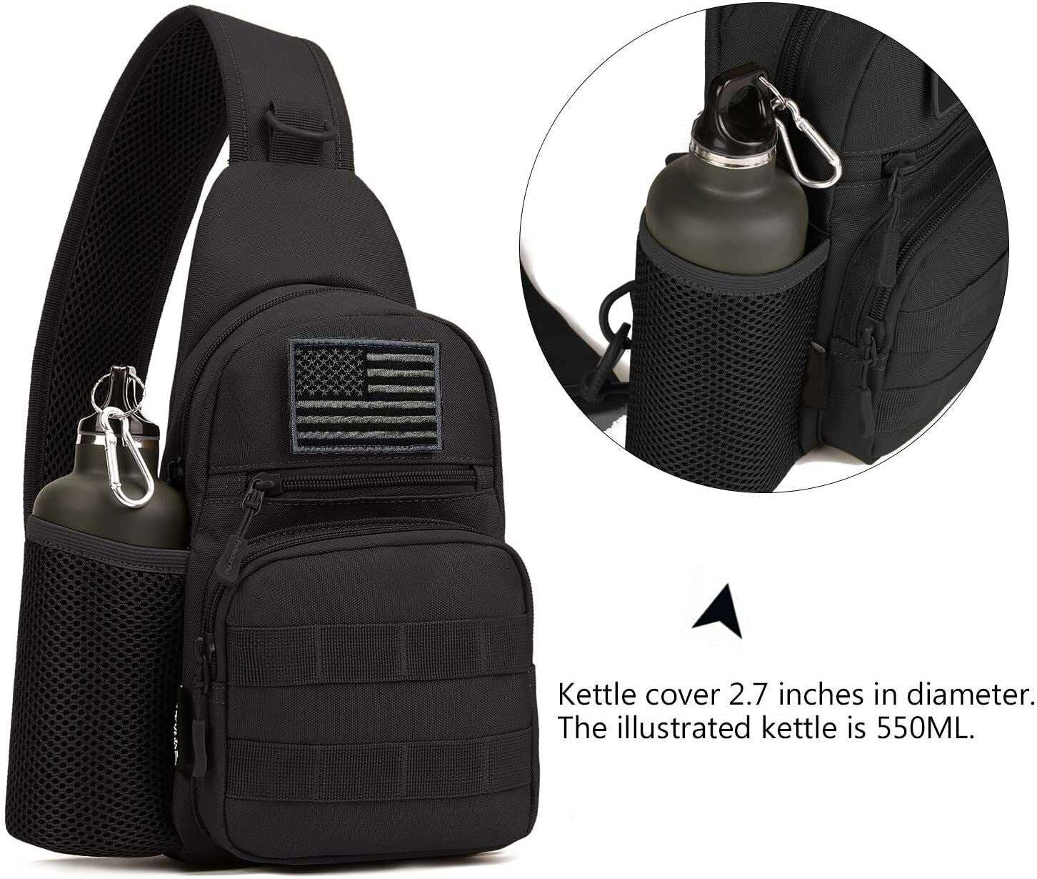 Outdoor Tactical Sling Bag Military MOLLE Crossbody Pack Chest Shoulder Backpack