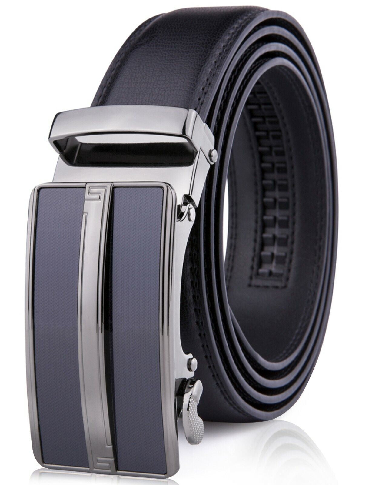 Microfiber Leather Mens Ratchet Belt Belts for Men Adjustable Automatic Buckle