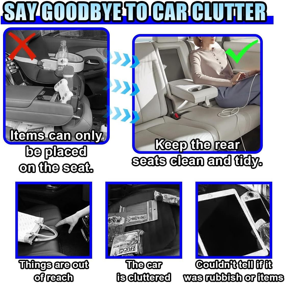 Back Seat Organizer Interior Accessories Car Storage Bag Leather Multi-Pocket
