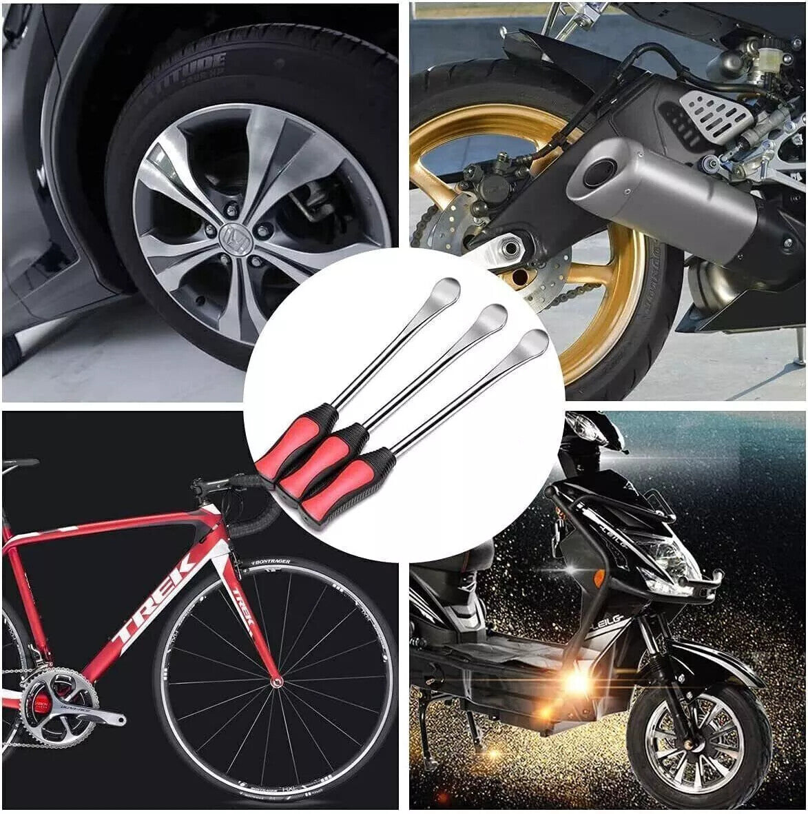 Steel Tire Spoon Lever Iron Kit Professional Motorcycle Tire Changing Tool !`
