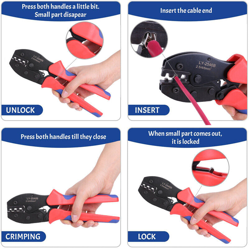 Crimping Tool Set Panel PV Cable Connector Wire Crimper Pliers AWG14-10