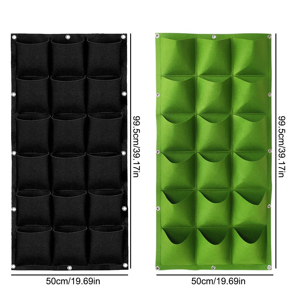 New 18 Pockets Wall Hanging Planting Bags Plant Grow Planter Living Bag Garden