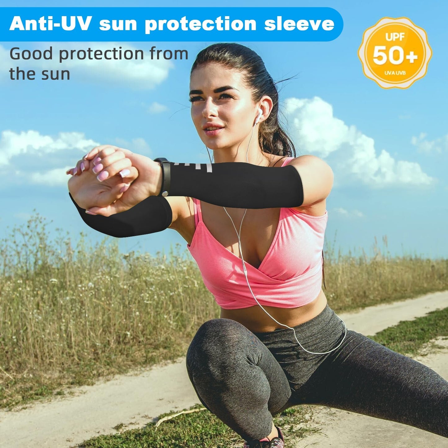 Reflective Sleeves Sunscreen Arm Sleeves Cycling Running UV Protection UPF 50+