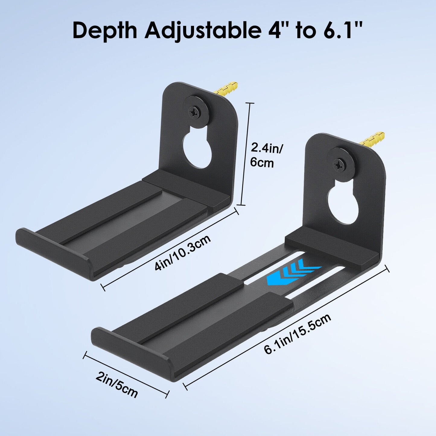 Universal Soundbar Wall Mount Bracket Speaker Shelf Mounting above below TV