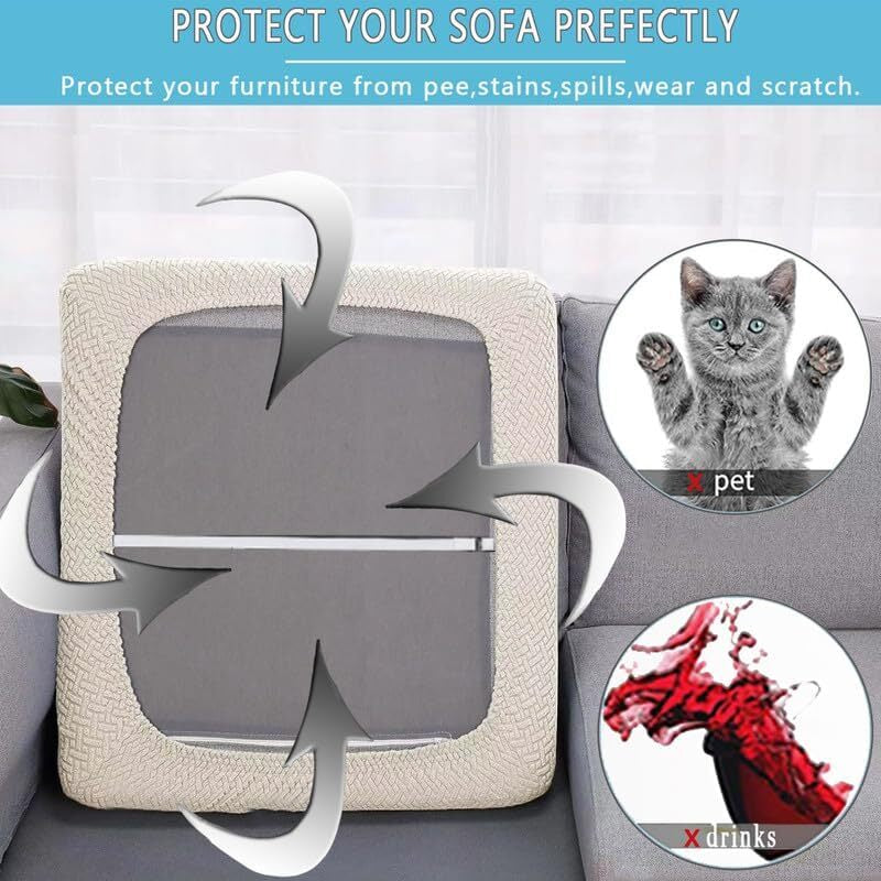 2pcs 100% Waterproof Patio Stretch Sofa Cushion Covers Outdoor Chair Cushion Covers